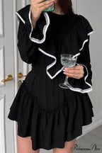 Diva Darling Ruffled Charming Flare Sleeve Mini Dress