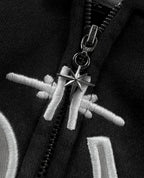 Divin Embroidery Zip Up Hoodie