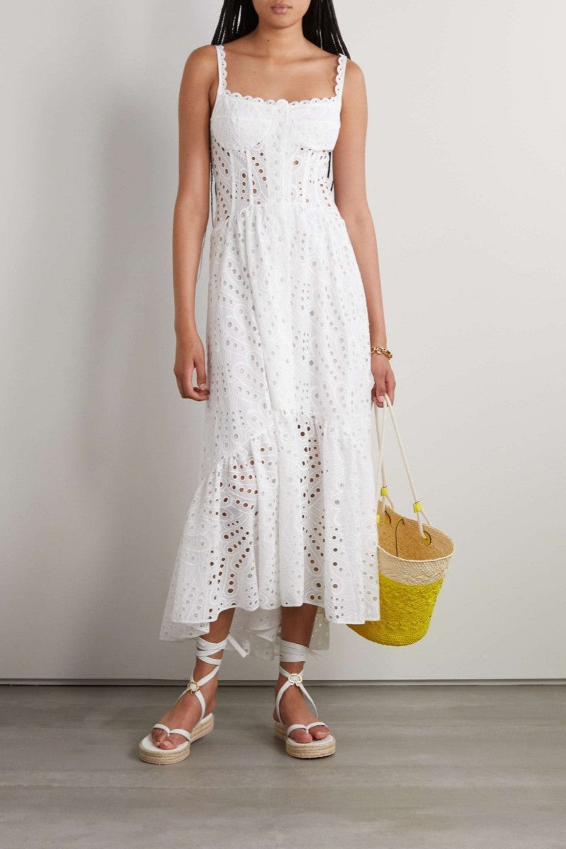 Belinda Boutique Embroidered Lace Midi Bustier Dress Statement Occasion Edit