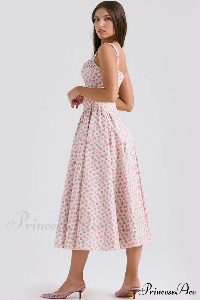 Dorothy White Stylish Rosebud Print Sundress