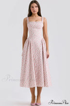 Dorothy White Stylish Rosebud Print Sundress