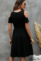 Dots Print Tie Trendy Waist Fashion Casual Dress