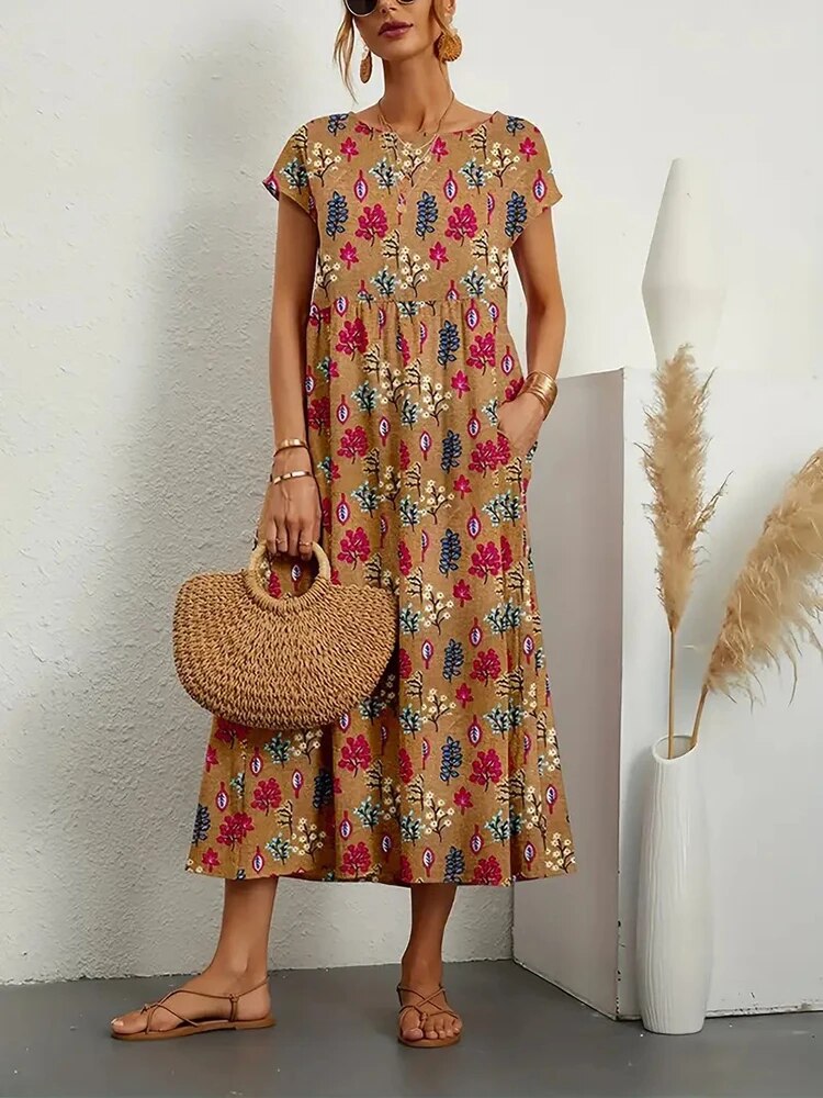 Nicole Timeless Long Cotton Summer Dress, and Designer Dress Edit