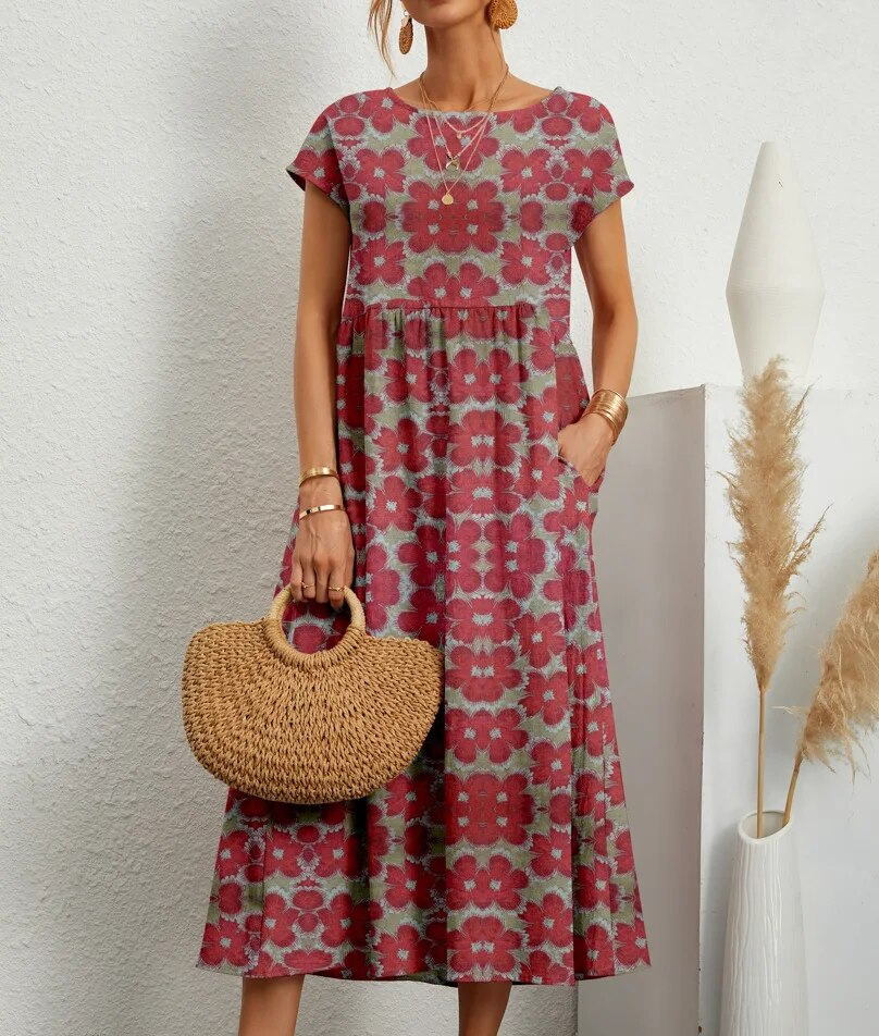 Nicole Timeless Long Cotton Summer Dress, and Designer Dress Edit