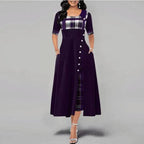 Marisa Aesthetic Long Checked Dress Everyday Luxe Edit