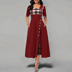 Marisa Aesthetic Long Checked Dress Everyday Luxe Edit