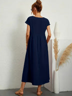 Cecilia Aesthetic Premium Linen Pocket Dress Wardrobe Essential