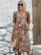 Elisa Vibrant Midi Length Premium Dress with Premium Casual Styling