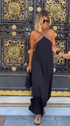 cross backless sleeveless dress