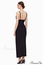 Draped Bustier Stylish Ribbed Midi Dress