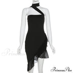 Draped Frill Stylish Tube Mini Dress