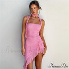Draped Frill Stylish Tube Mini Dress