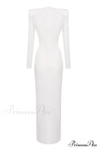 Draped Ring Detailed Charming Deep V Neck Dress