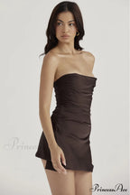 Draped Strapless Stylish Corset Dress