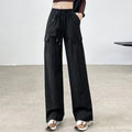 Drawstring Bound Feet Slim Fit Jogger Pants