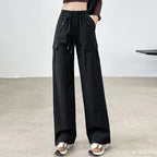 Drawstring Bound Feet Slim Fit Jogger Pants