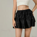 Drawstring Layered Ruffles Skirt
