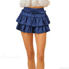 Drawstring Layered Ruffles Skirt