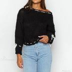 Drawstring Loose Long Sleeve Sweater