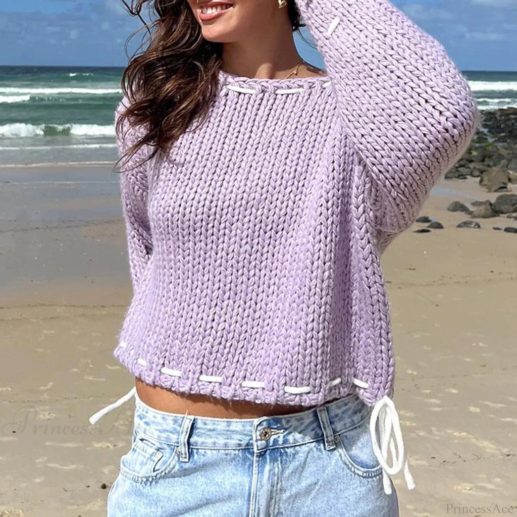 Drawstring Loose Long Sleeve Sweater