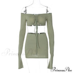 Drawstring Ruched Two Piece Mini Dress