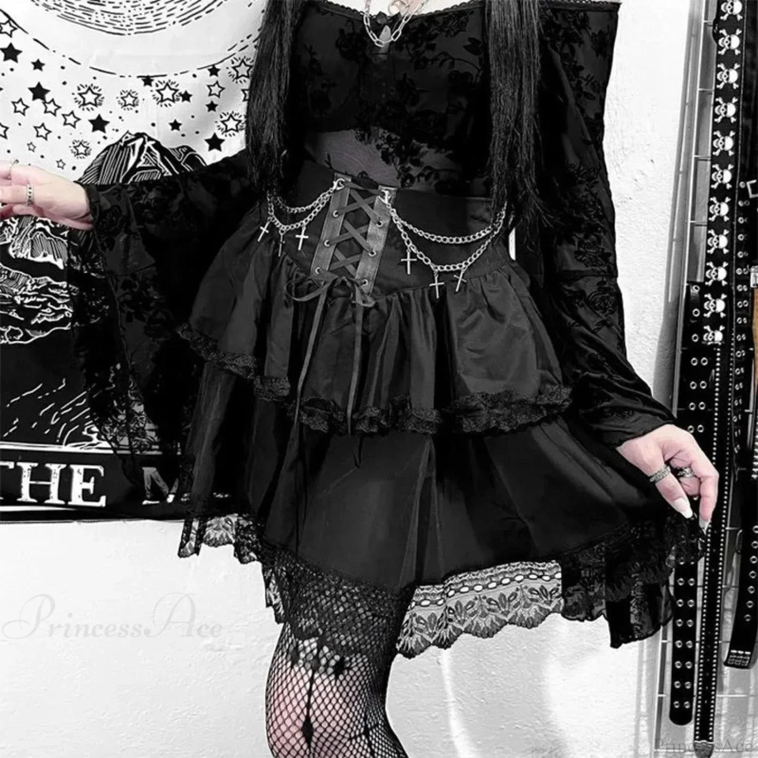 Drawstring Ruffle Fairycore Skirt