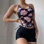 Drawstring Strap Crew Neck Two Piece Set