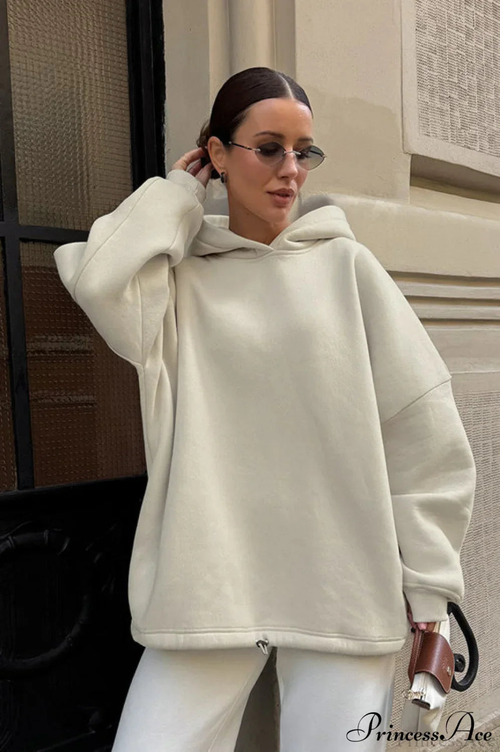 Drop Shoulder Hooded Loose Minimalist Sweatshirt