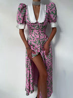 Elegant Doll Collar Fashion Mid - Length Dress