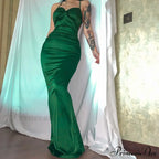 Dulzura Lace Up Women Solid Satin Maxi Dress