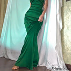 Dulzura Lace Up Women Solid Satin Maxi Dress