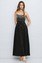 Evrona Bustier Diamonds Maxi Dress