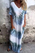 Plus-Size Printed Short-Sleeve Dress