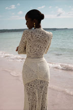 Sexy Lace Cutout Bodycon Maxi Dress