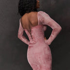 Gaudelia Aesthetic Pink Womendress Chic Silhouette Collection