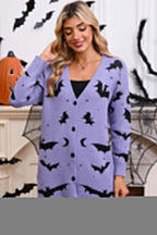 Halloween Bat Jacquard Knit Sweater