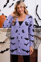 Halloween Bat Jacquard Knit Sweater