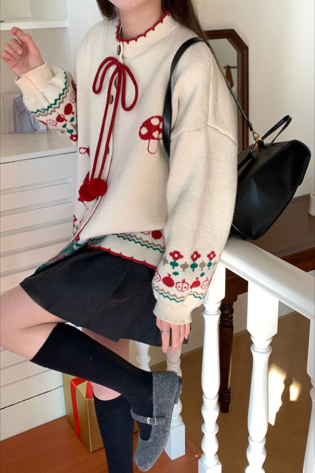 Pompom Oversized Cardigan