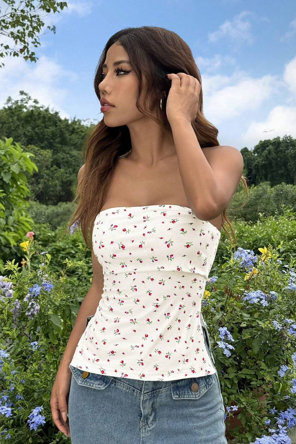Sweet Floral Corset Tank Top
