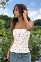 Sweet Floral Corset Tank Top