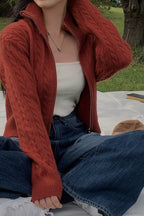 Collared Cable Knit Sweater