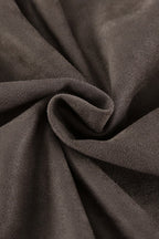 Retro Gray Suede Pilot Stand Collar Zip Jacket
