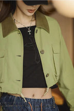 Corduroy Patchwork Safari Jacket