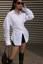 Longline Slimming Long Sleeve Blouse
