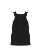 Black Sleeveless Bow Detail A-Line Mini Dress