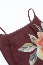 Floral Mesh Tie Split Bodycon Cami Party Dress