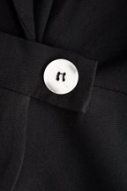 Black Button Detail Short Sleeve Blazer Dress