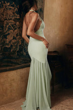 Sexy Deep V Neck Tulle Patchwork Slim Maxi Dress