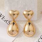 Simple Love Drop-shaped Metal Earrings