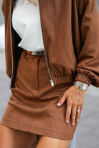 Zipper Suede Warm Street-Style Jacket